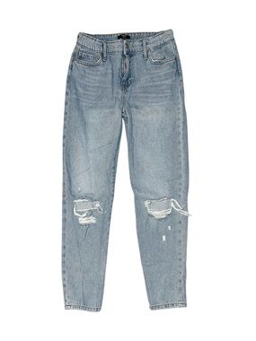 FOREVER 21 Girl's Distressed Mom Jeans Size 13/14 Adjustable Waist